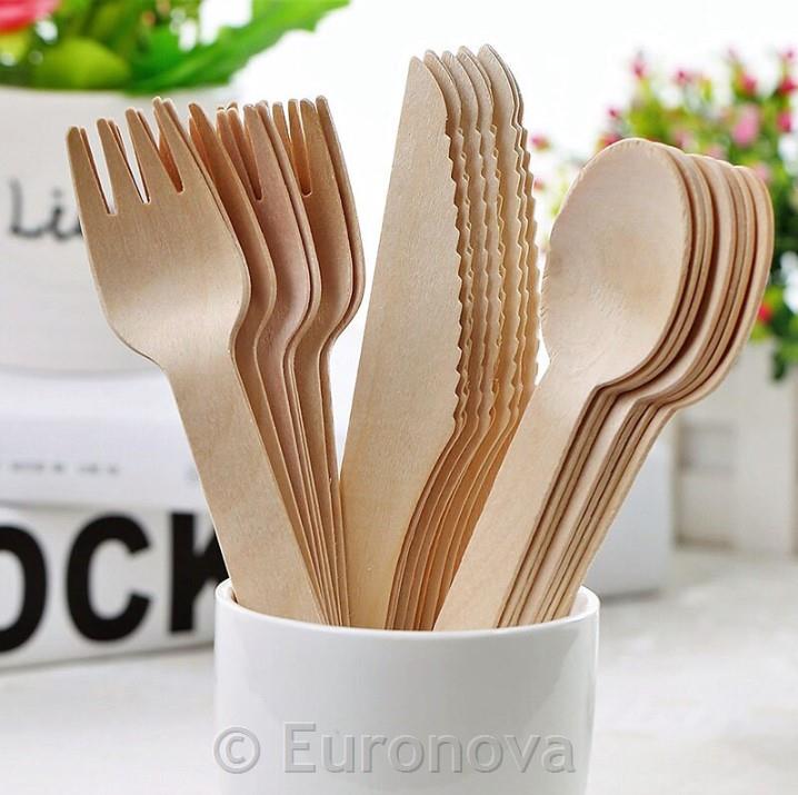 Wooden Cutlery / spoons / 17cm / 100pcs