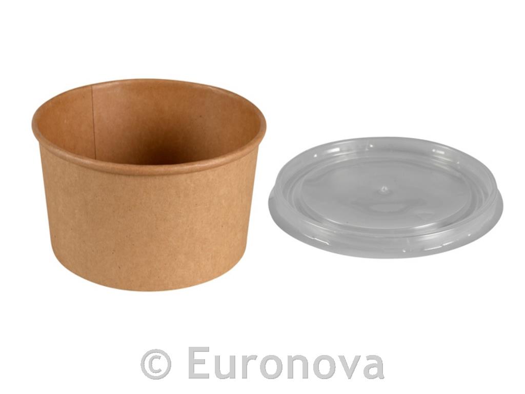 Kraft Paper Bowls / 12cm/ 570ml/Lid/50Pc