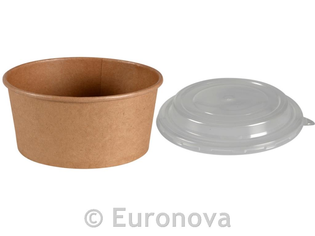 Kraft Paper Bowls / 16cm/1100ml/Lid/50Pc