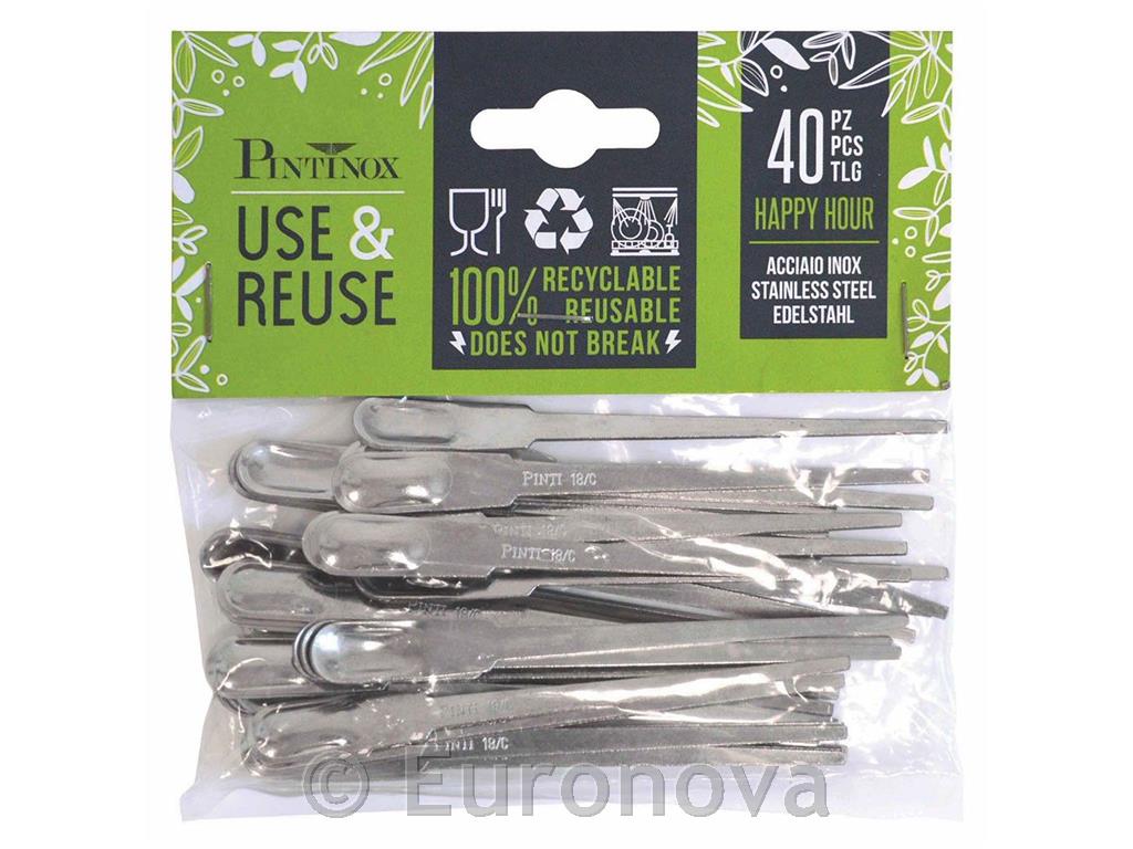 Use & Reuse Spoons / Rf / 10cm / 40pcs