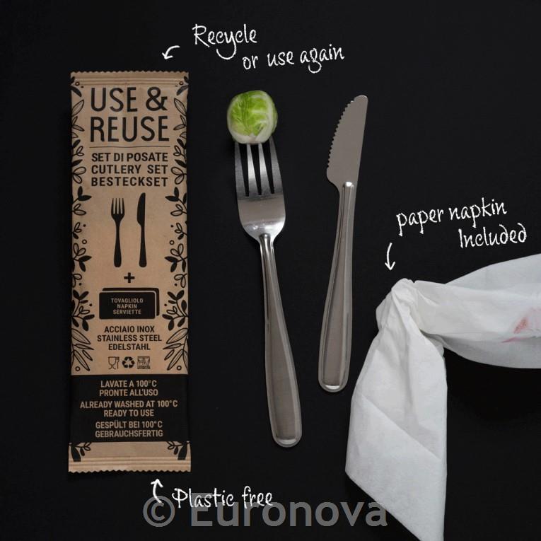 Use&Reuse Cutlery Set /Fork-Knife/1Pc