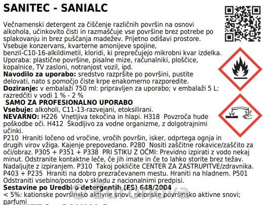 Sanialc /750ml/ Alcohol Surface Cleaner