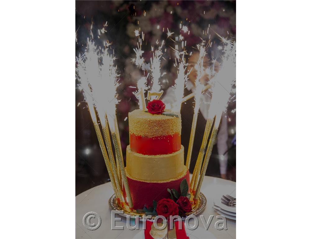 Cake fountain fireworks / 25cm / 4 pcs