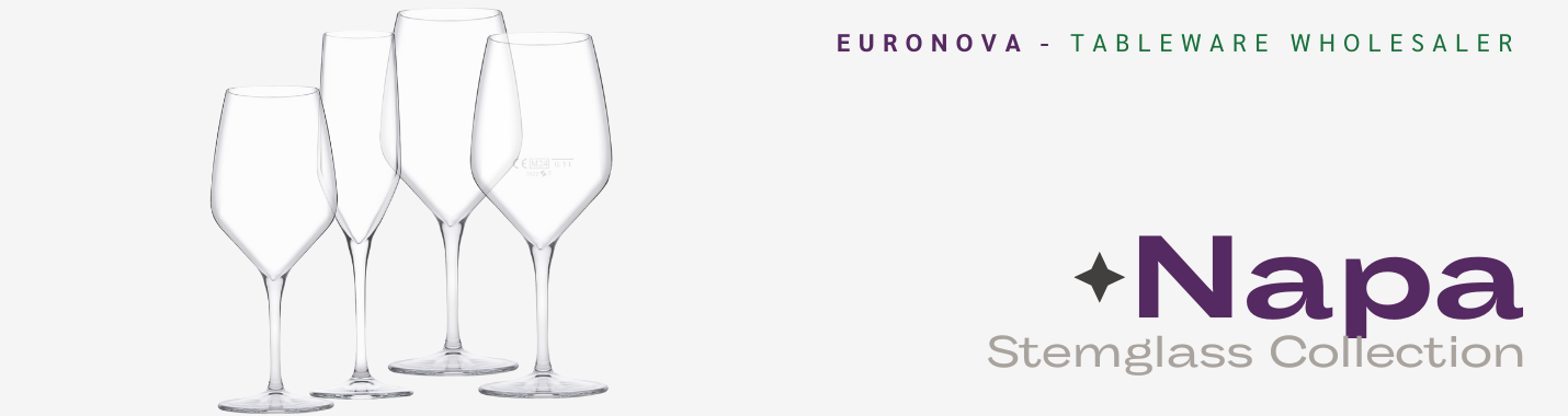 Napa - wine glasses with a volume label